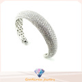 2015 Rodio plateado AAA Cubic Zircon 925 Brazalete de Plata de Ley (G41224s)